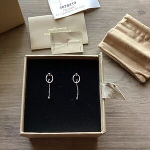 New Burberry Palladio plated oval drop earrings
